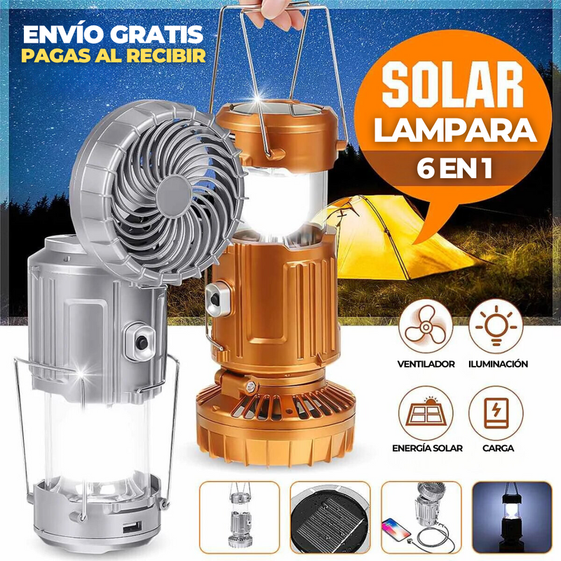 LINTERNA LED SOLAR PORTÁTIL 6 EN 1