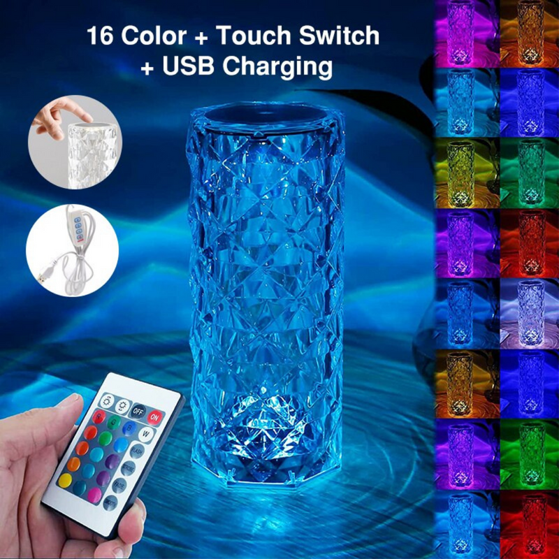 LÁMPARA ELEGANTE DE CRISTAL LED CON BLUETOOTH Y CONTROL