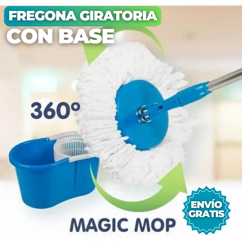 TRAPEADOR GIRATORIO CON CESTA METÁLICA Y BALDE EXPRIMIDOR + ENVÍO GRATIS