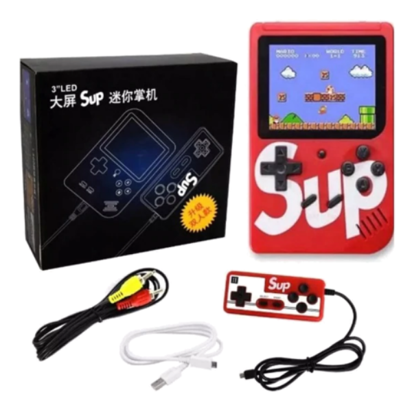 SUP PRO® MINI CONSOLA CON 400 JUEGOS CLÁSICOS RETRO CON CONTROL
