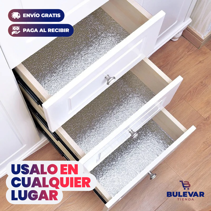 PAPEL ALUMINIO ADHESIVO DE COCINA + PROMO