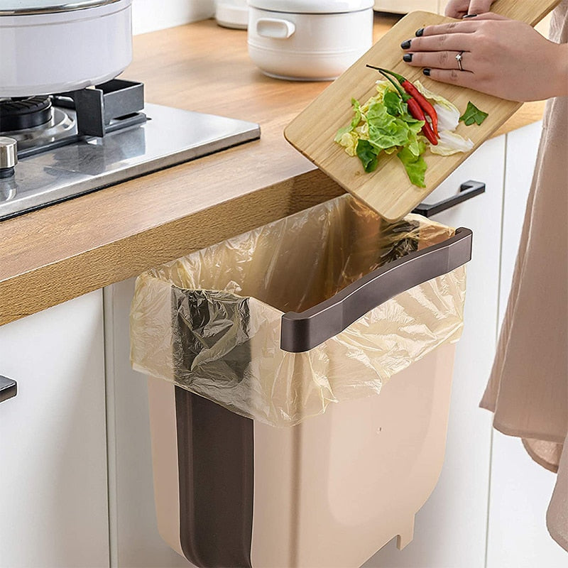 PAPELERA PLEGABLE 🤩  MULTIFUNCIONAL PARA COCINA 👌