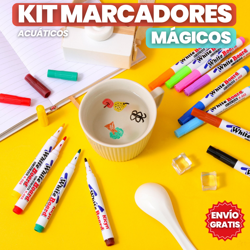 KIT 12 MARCADORES MÁGICOS PARA DIBUJAR EN EL AGUA